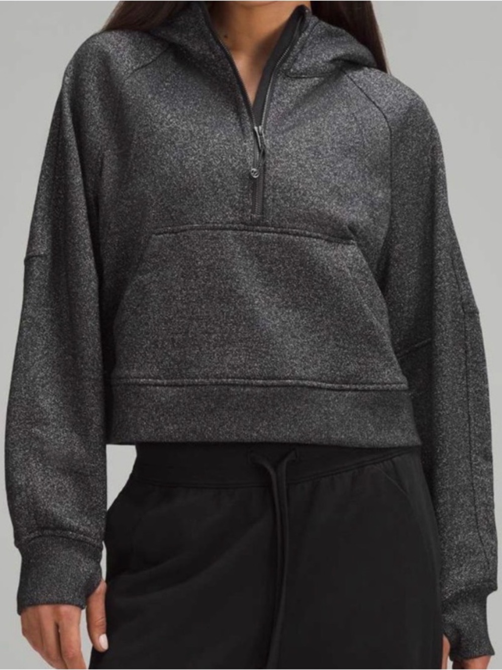 Grey Lululemon scuba boxy quarter zip size 6